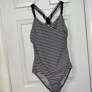 Cute one piece navy blue and white stripes